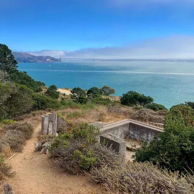 Campground at Angel Island State Park, overlooking the 贝博体彩app Bay and 金门大桥